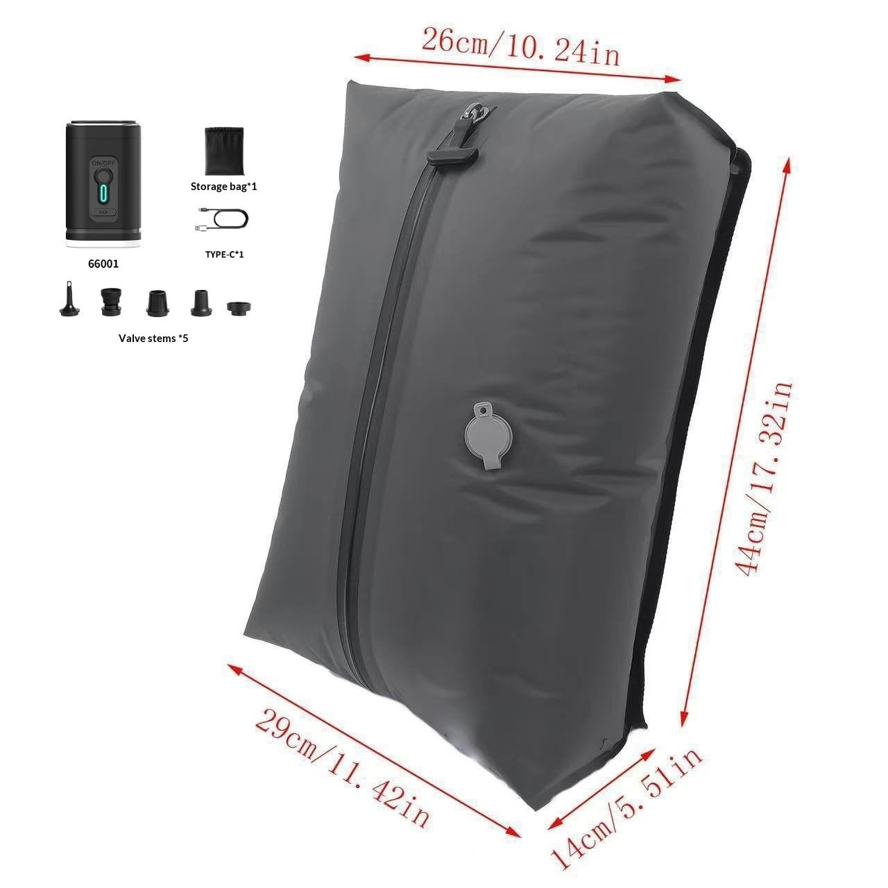 Organza Travel® 17L Vacuum Compression Bag with Air Pump | Reusable Travel Storage Bag for Clothes