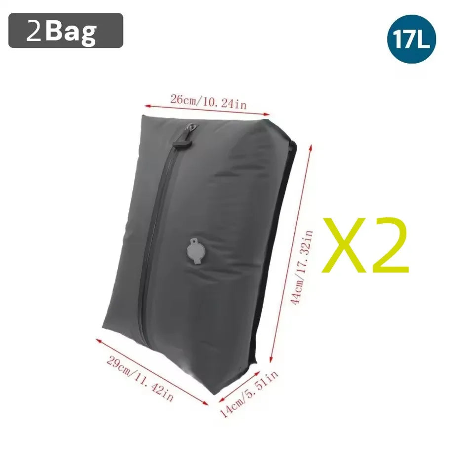 Organza Travel® Sac de compression sous vide 17L avec pompe à air | Sac de rangement de voyage réutilisable pour vêtements