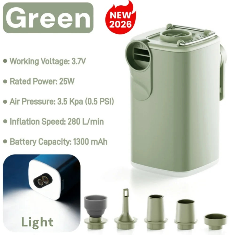 Organza Travel® Mini Portable Air Pump | USB Rechargeable Inflator/Deflator for Travel, Air Mattresses & Vacuum Bags