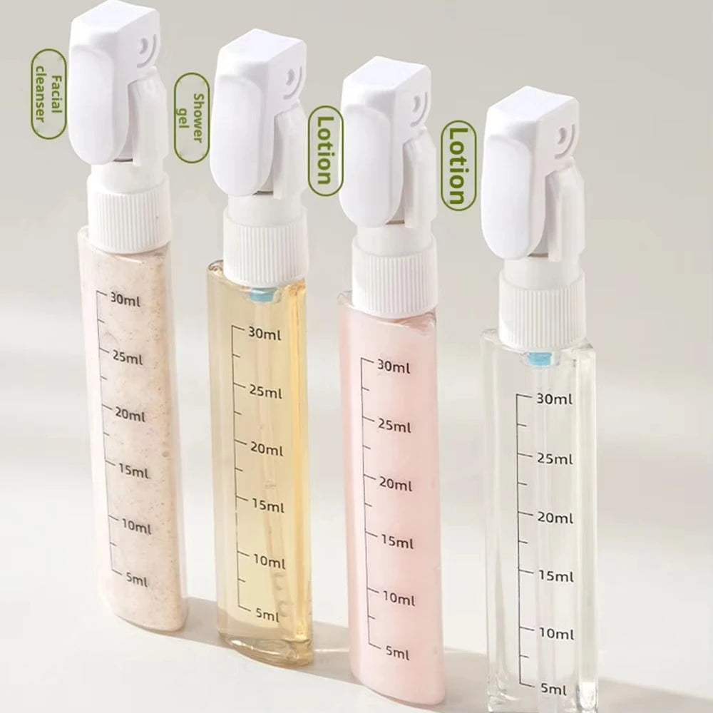 4-in-1 Travel Dispenser Bottle by Organza Travel® | Leak-Proof Refillable Toiletry Containers – Compact & TSA Friendly (4x30ml)