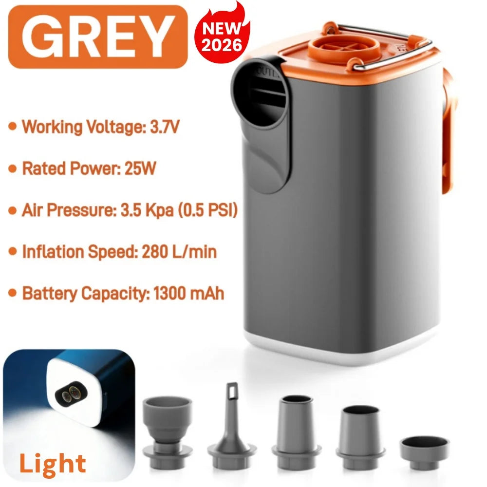 Organza Travel® Mini Portable Air Pump | USB Rechargeable Inflator/Deflator for Travel, Air Mattresses & Vacuum Bags