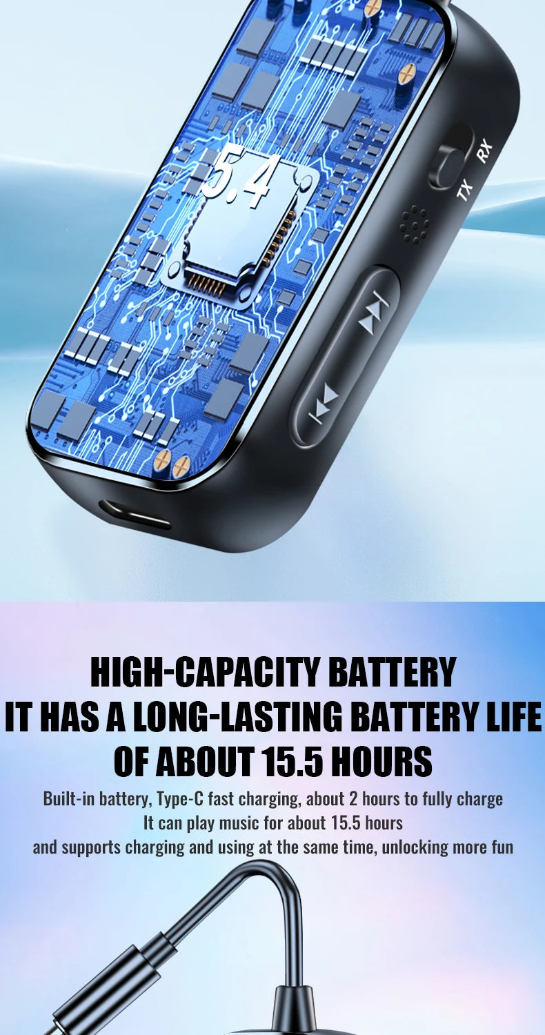 Organza Travel® Bluetooth 6.0 2-in-1 AUX Adapter | Wireless Transmitter & Receiver for Car, TV, PC & Airplane (3.5mm)