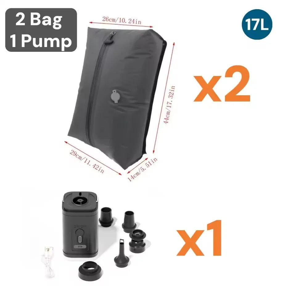 17L Vacuum Compression Bag with Air Pump Reusable Clothing Storage Bag Travel Compression Backpack Luggage Bag