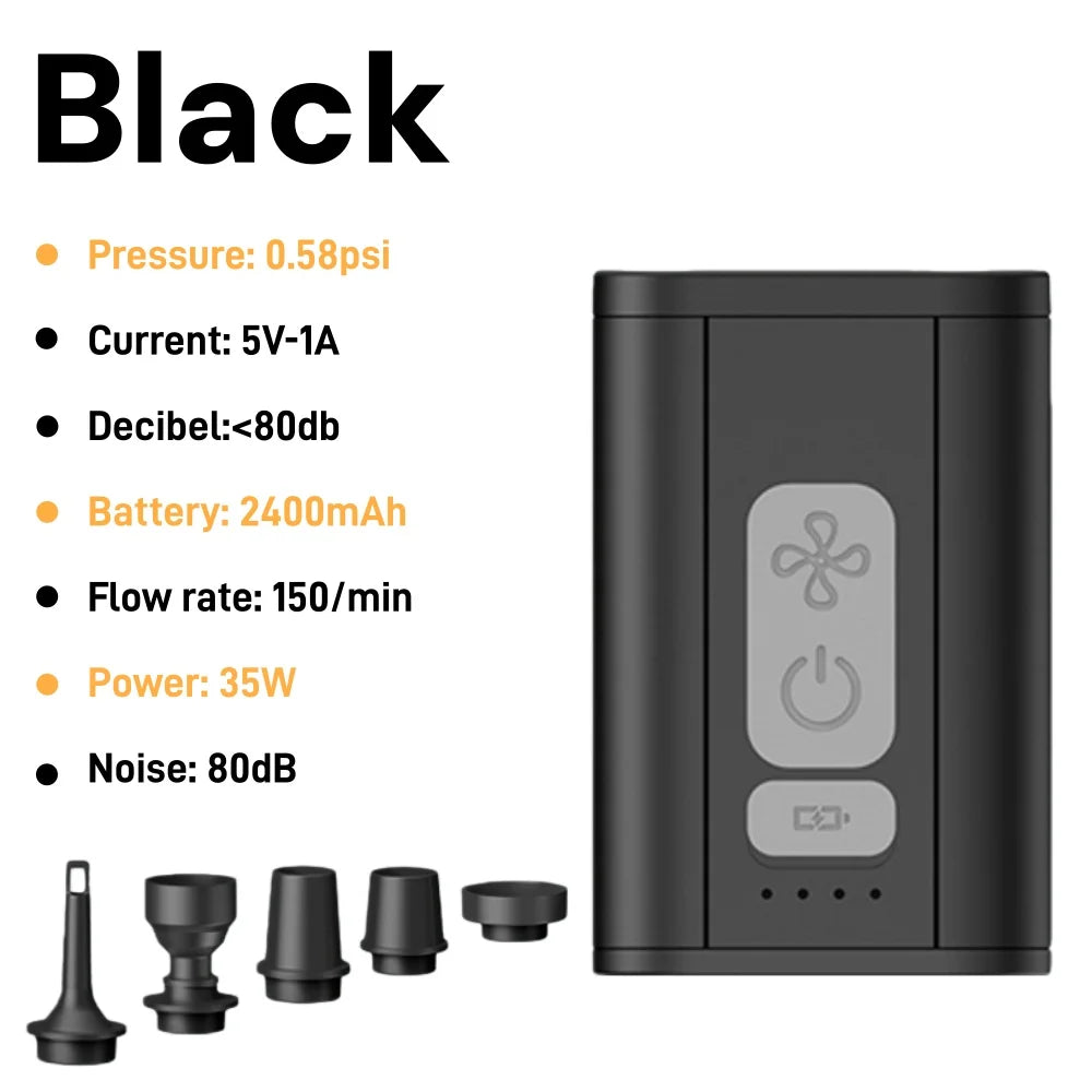 Organza Travel® Mini Portable Air Pump | USB Rechargeable Inflator/Deflator for Travel, Air Mattresses & Vacuum Bags